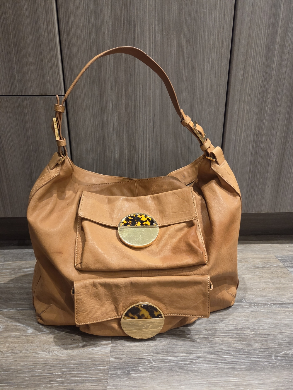 TORY BURCH Large slouchy leather tote shoulder bag